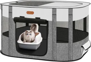 Pet Playpen, Foldable Kitten cage Puppy Play Pen, Dog Playpens, Puppys Pens for Indoors, Travel Crate with Carrying Case, Tent Outdoor Camping Use