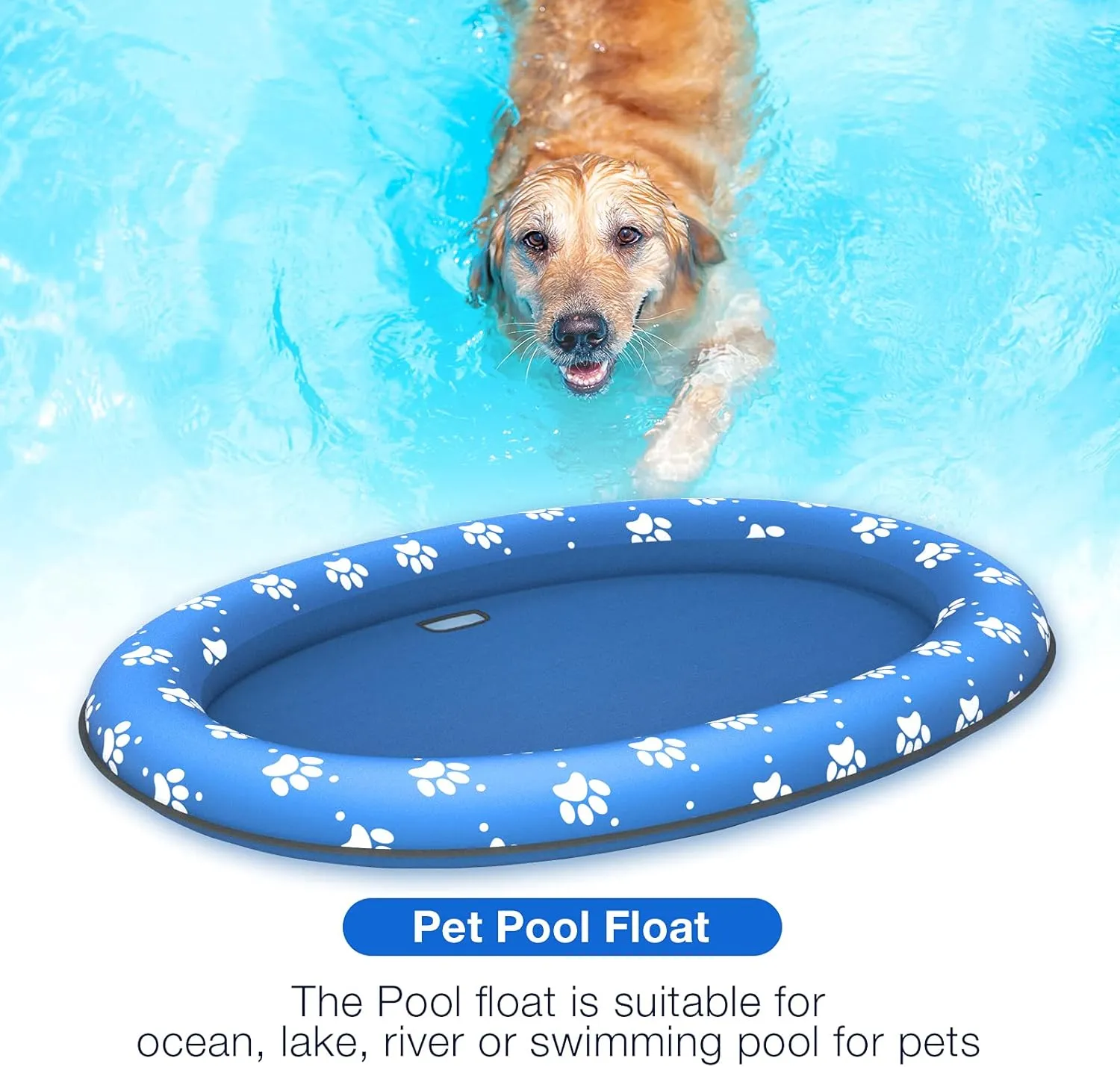 Pet Soft Dog Float Raft - Inflatable Dog Swimming Float for Summer (Paws)