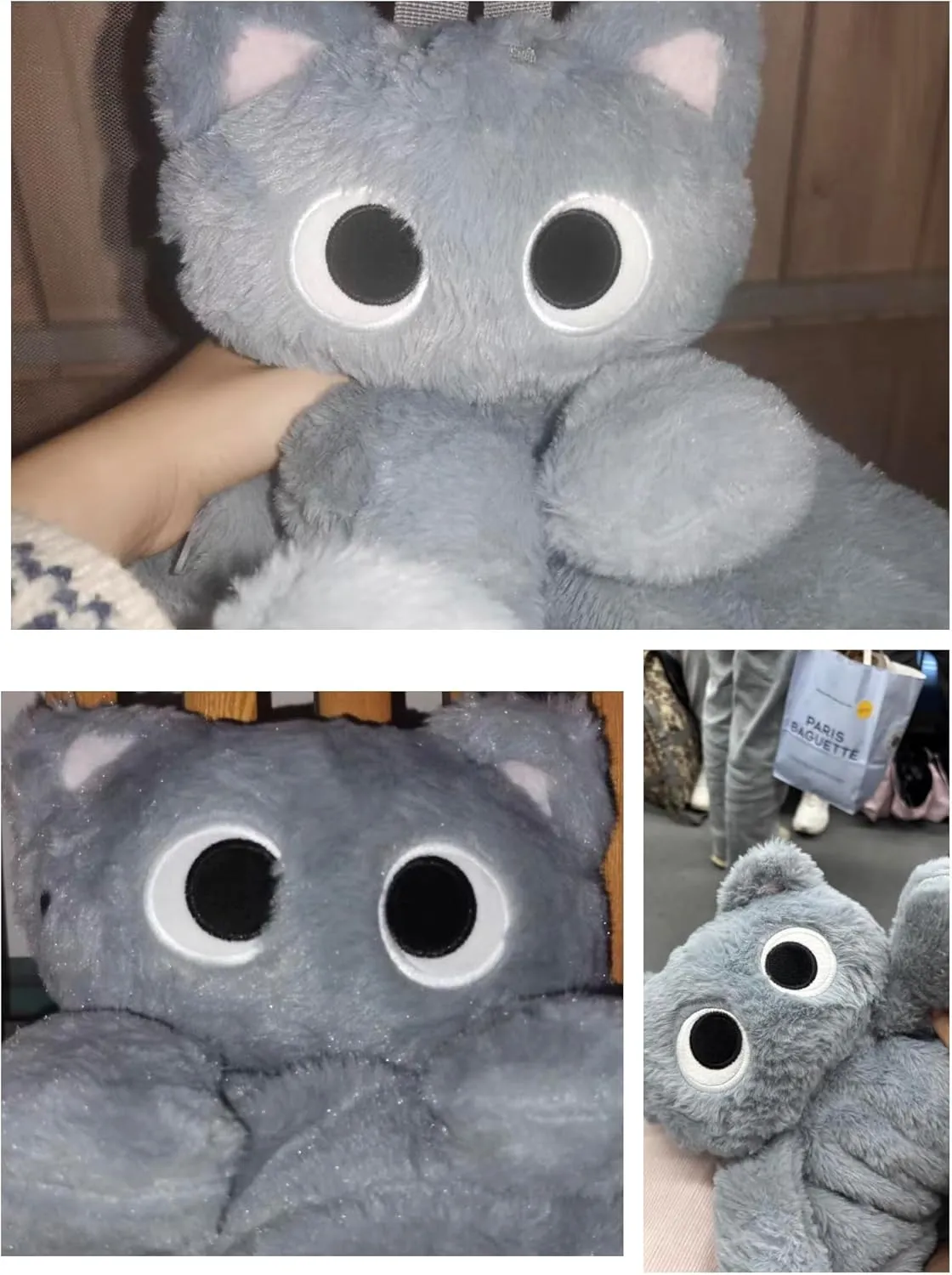Plush Backpack,Cat Bag,Stuffed Animal Backpack,Cute Cartoon backpack,Plush Bag (C-Gray Cat)