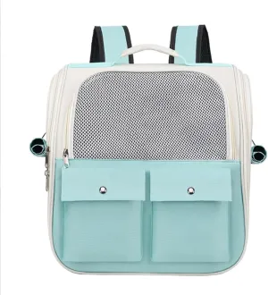 Portable and Breathable Backpack for Outdoor use pet Backpack with Large Capacity cat cage and Spacecraft (Blue)