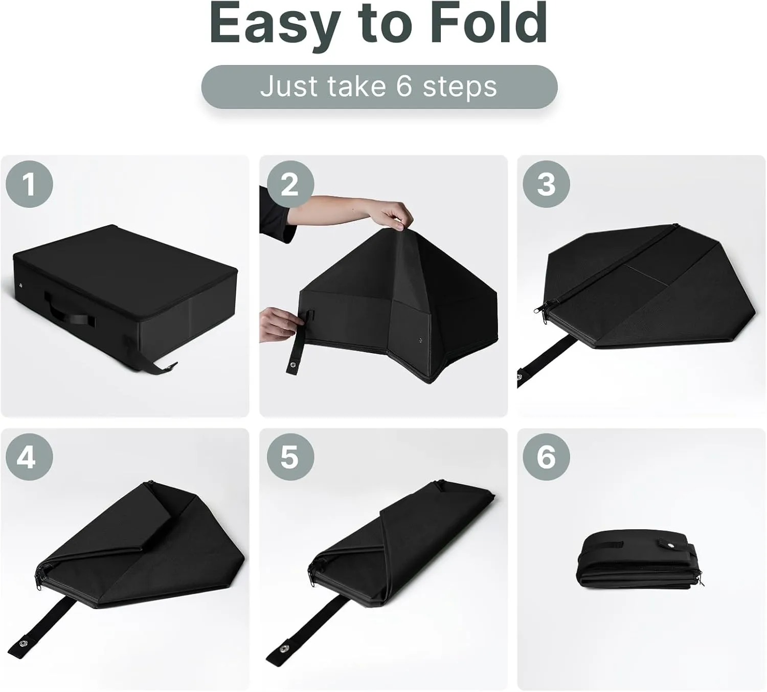 Portable cat Litter Box, Leak Proof, Foldable, 16x12x4.3in Black,Perfect for Hotel Stays and Road Trips