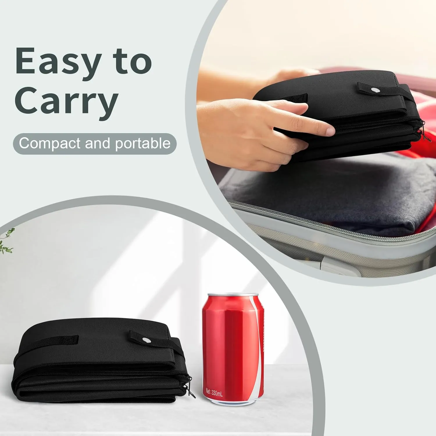 Portable cat Litter Box, Leak Proof, Foldable, 16x12x4.3in Black,Perfect for Hotel Stays and Road Trips