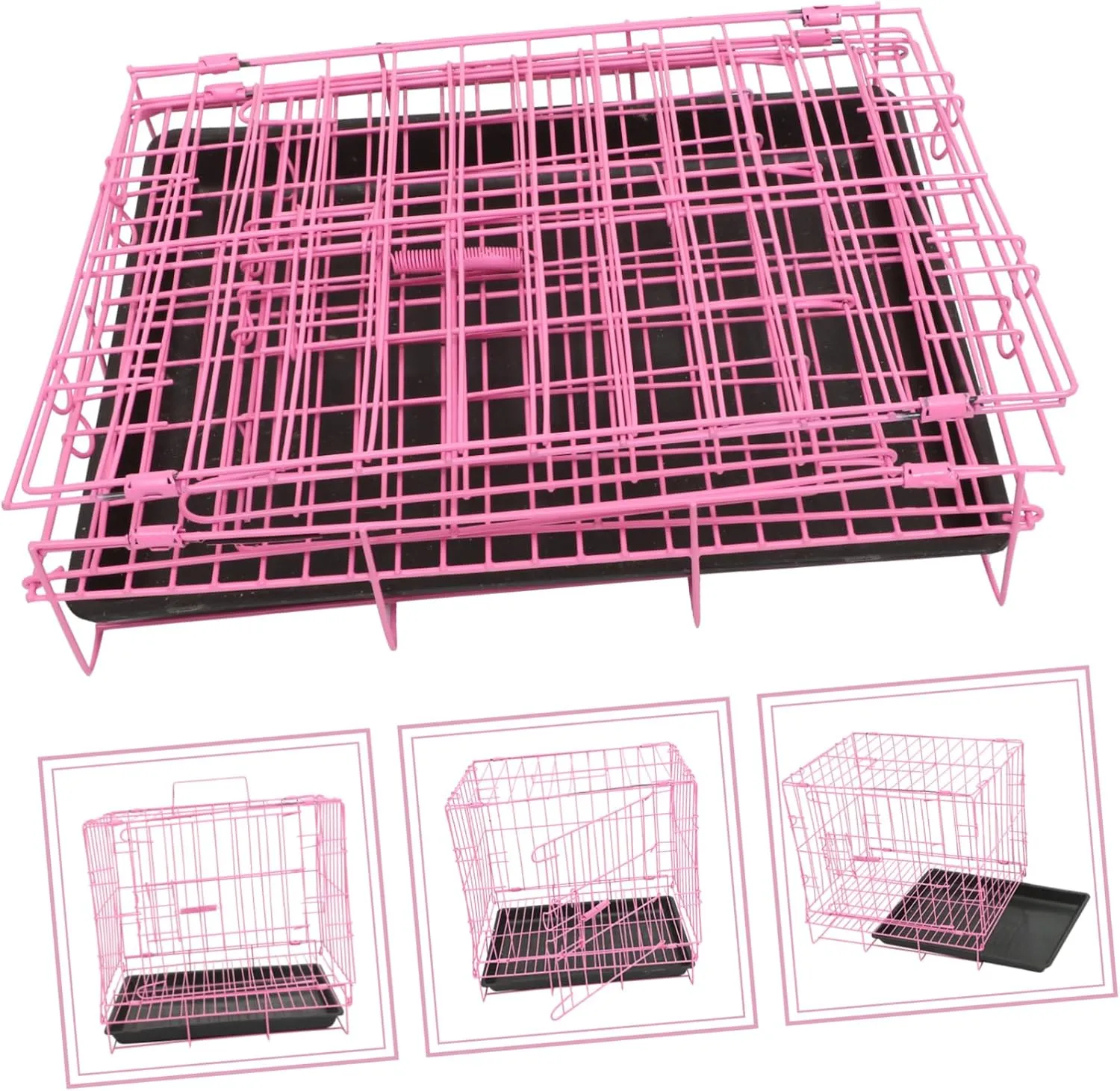 Portable Pet Crate Folding Dog Cage Pet Furniture Steel Cage for Small Rabbit