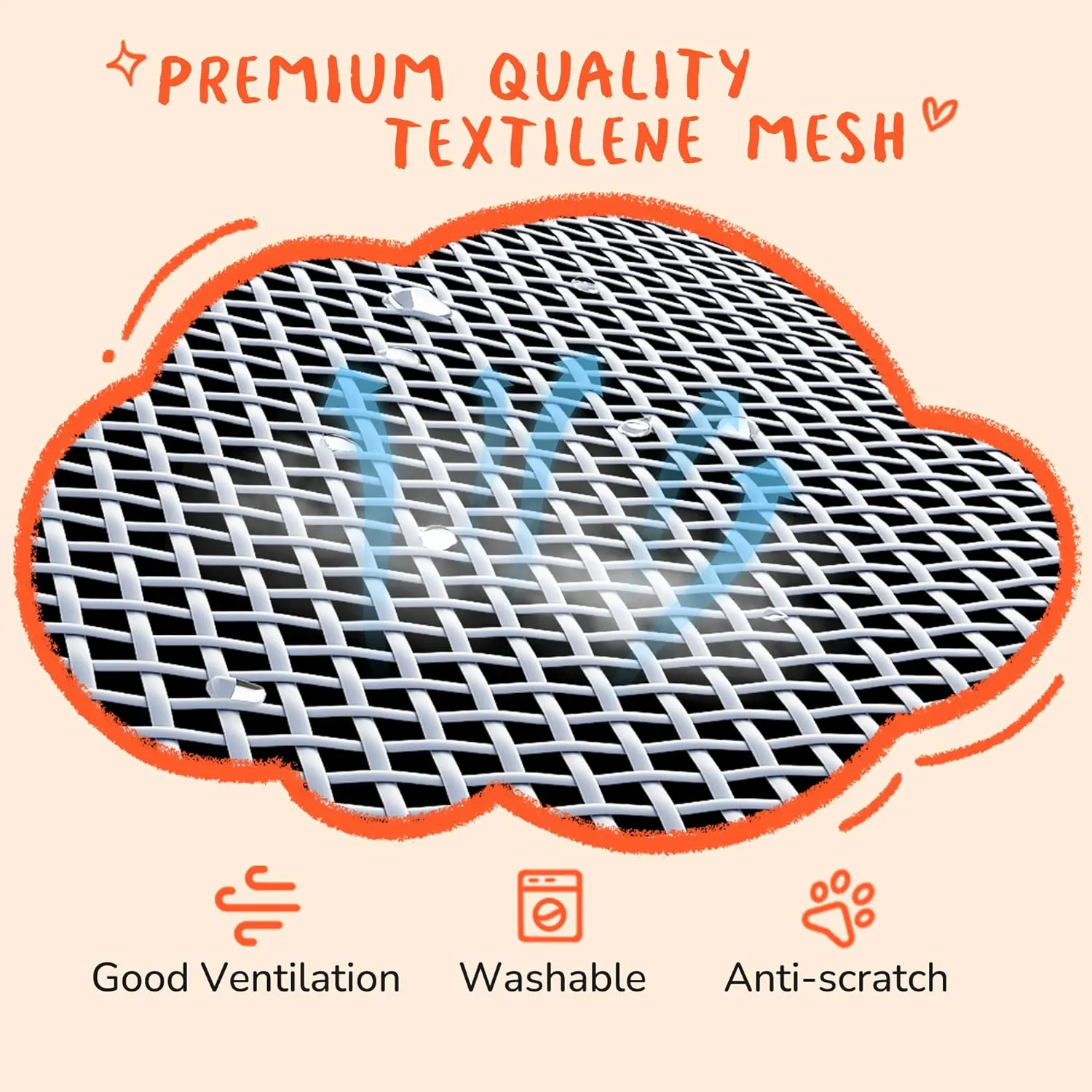 PRAISUN XL Outdoor Dog Bed with Canopy, Elevated Dog Bed, Textilene Mesh, Metal Frame for Indoors, Outdoors, Lawn, Sliver Grey