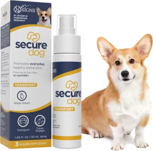 Secure Dog Transport, Water Based Calming Travel Spray, Naturally Supports Calm and Wellbeing Helping Relieve Any Feeling of Anxiety or Stress