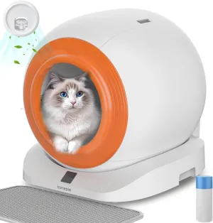 Self-Cleaning Cat Litter Box, Automatic Open-Top Design for Clumping Litter | Odor Control, Anti-Pinch Safety, Instant Cat Acceptance | Large Space for Cats, Low Noise, Easy Maintenance