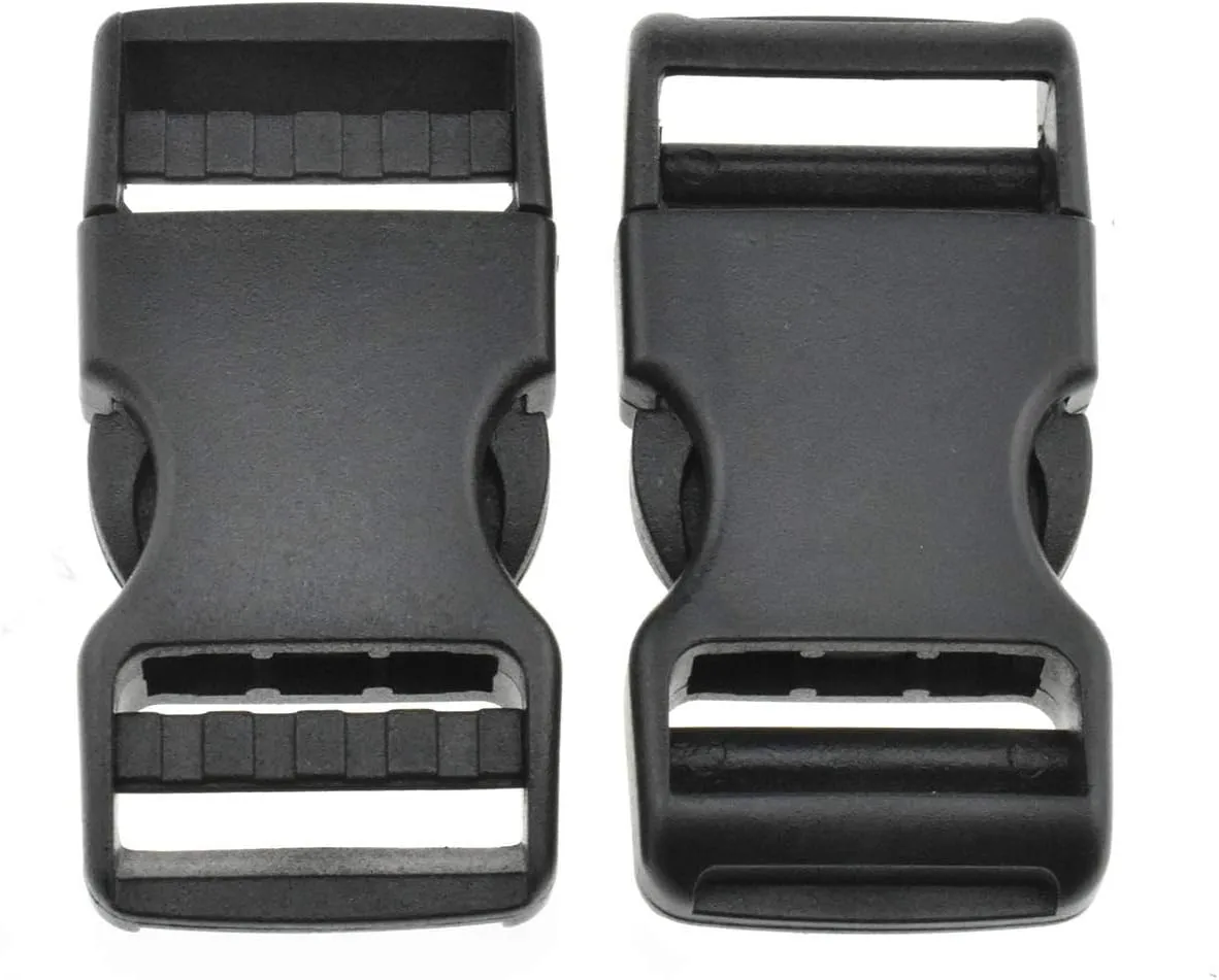 SGH Pro Quick Side Release Buckles 0.75' Wide Dual Adjustable Clips Snaps No Sewing Heavy Duty Plastic 7 Pack Replacement for Nylon Strap Webbing Survival Paracord Backpack Fanny Pack Waist Strap