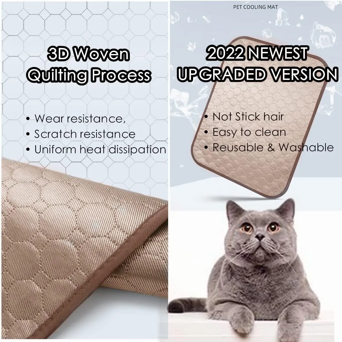 SOMOYA Dog Self Cooling Mat Pet Washable Cooling Pads Blanket Sleeping Kennel Mat,Ice Silk Sleep Mat Pad Non-Toxic Breathable Sleep Bed Beach for Large Dogs Cats (Coffee, 27.5x39.4 in)