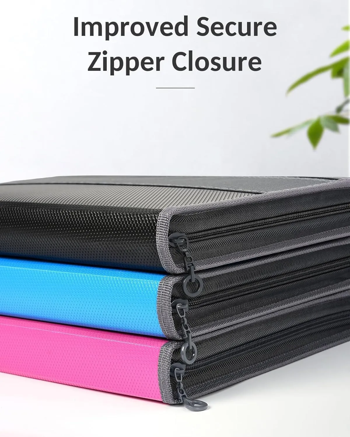 Sooez Accordion File Organizer with Safe Zipper, 12 Pocket Expanding File Folder with Front Pencil Pouch, Portable Monthly Paper Bill Tax Receipt Organizer, School Office Supplies, Letter Size, Grey