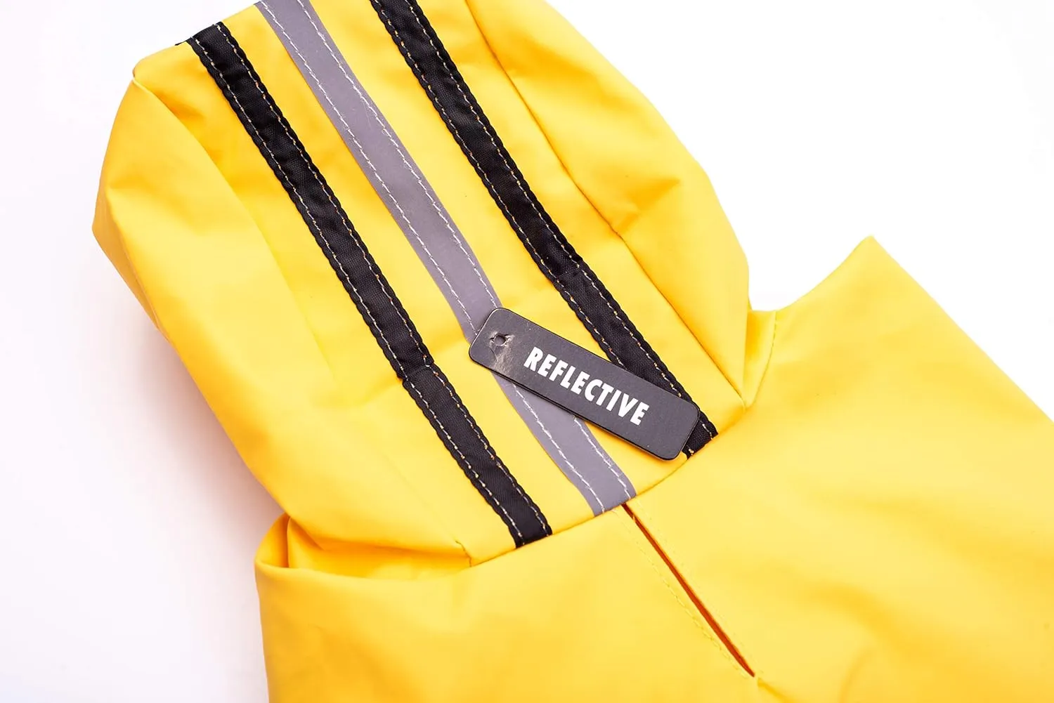 SPOT Rainy Days Slicker - Yellow Dog Rain Jacket With Hood, Reflective Strip for Safety, Leash Hole & Adjustable Velcro Belly Strap, 100% Polyester Water Resistant Pet Raincoat - XX-Large, 25in Long