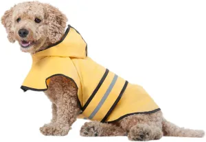 SPOT Rainy Days Slicker - Yellow Dog Rain Jacket With Hood, Reflective Strip for Safety, Leash Hole & Adjustable Velcro Belly Strap, 100% Polyester Water Resistant Pet Raincoat - XX-Large, 25in Long