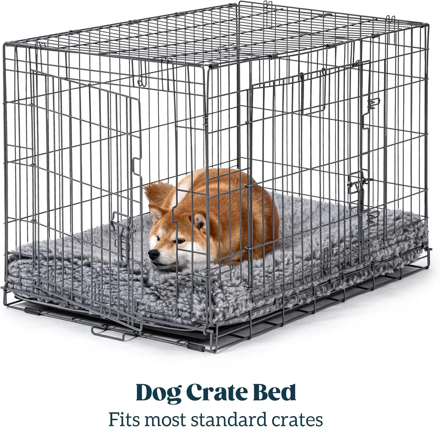 Stoutwool 4" Indestructible Dog Bed - Orthopedic Chew Proof Dog Crate Pad - Fluffy Kennel Mat for Aggressive Chewers - Ideal for Large Breeds & Fits 36-Inch Crate - 35"x22", Charcoal