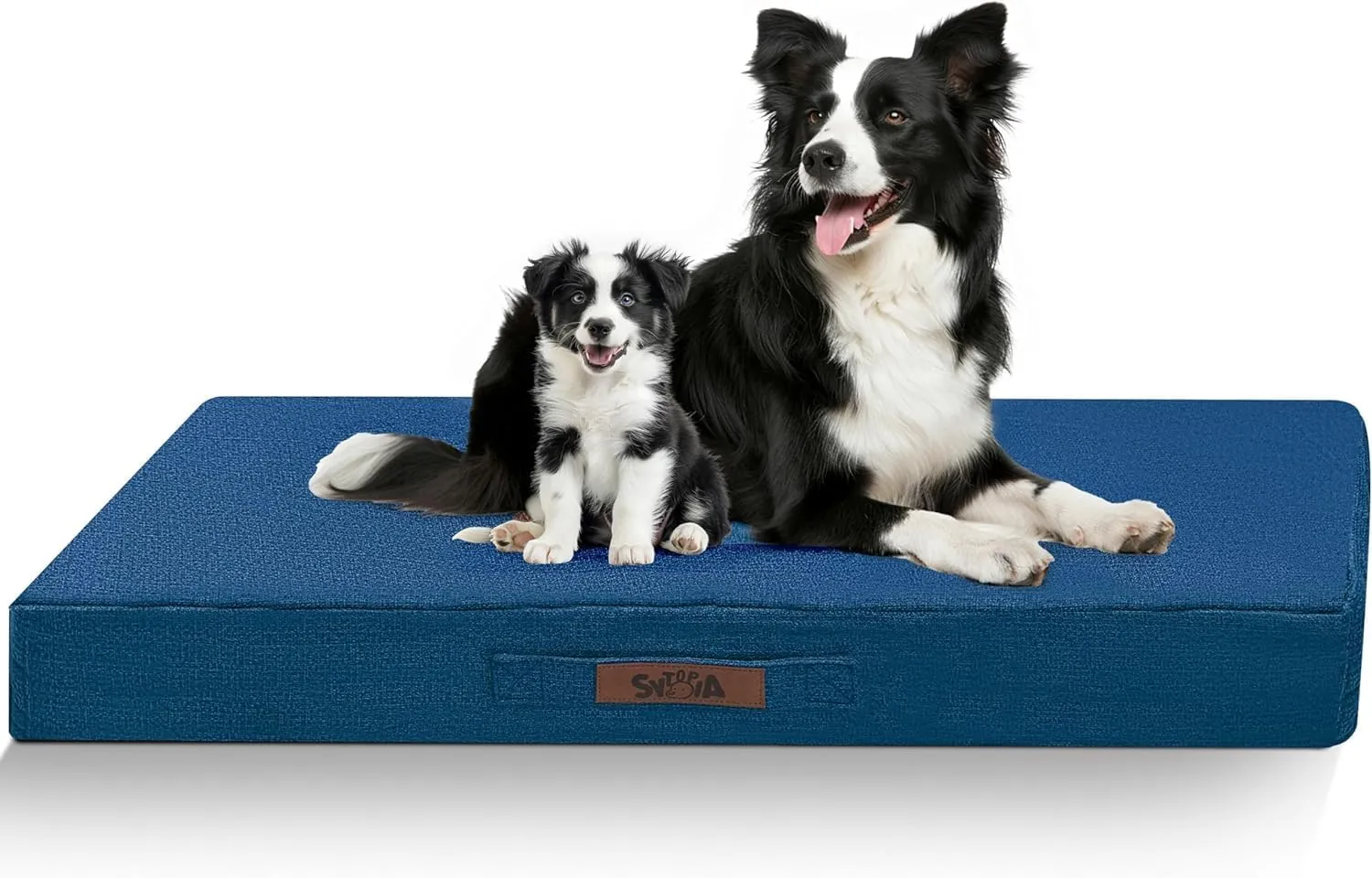 Sytopia 36" Chew-Proof Dog Bed, L, Outdoor Waterproof Pet Bed for Large Dogs, Washable, Orthopedic, Dog Crate Pad, Navy Blue