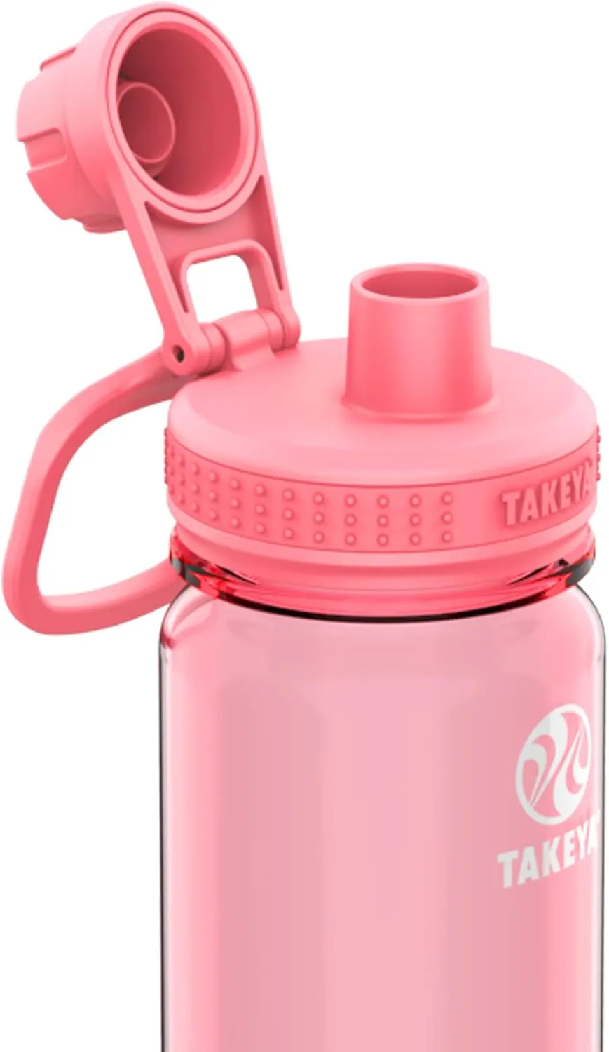 Takeya Tritan Sport Water Bottle with Spout Lid - BPA-Free & Dishwasher-Safe Water Bottle - Reusable Bottle with Lid Handle - Simple Leak-Proof Water Bottle - 24 oz, Flutter Pink