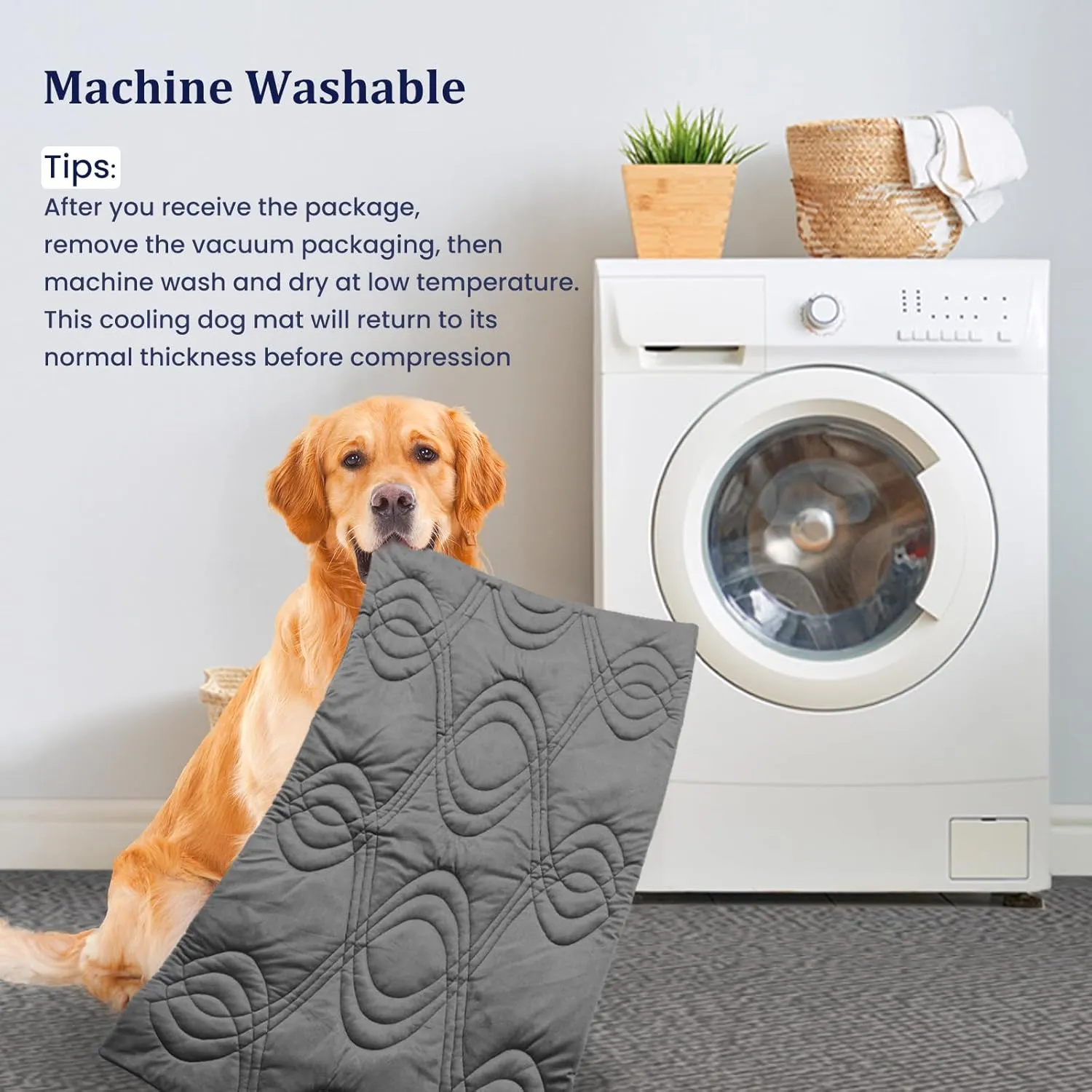 Thirdream Iced 2.0 Dog Self-Cooling Mat for Large Dog, 59"x40", Washable Summer Pet Cooling Pad for Crate Bed Kennels Sofa Floors Outdoor Portable Dark Grey