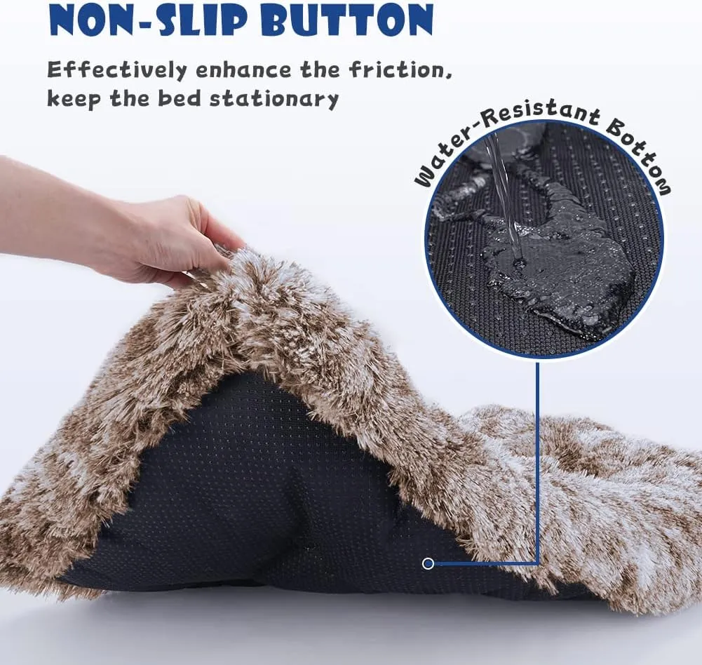 ULIGOTA Dog Bed Crate Pad Plush Soft Dog Crate Bed for Small Medium Large Dogs and Cats Washable Anti-Slip Kennel Crate Mats for Sleeping and Anti AnxietyS