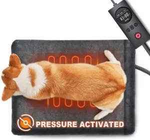 uncn Dog Cat Heating Pad Pressure Activated 18 X 22in Pet Heat Pack Automatic Electric Heated Bed Mat for Indoor, Warming Pad with Chew Resistant Cord, Adjustable Temperature, Waterproof Washable