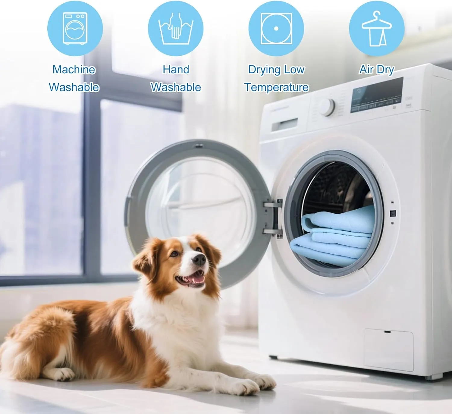 Upgraded Self-Cooling Mat for Dogs & Cats - Thicken Washable, Non-Toxic, Foldable & Non-Slip Dog Cooling mat Pet Cooling Pad for Indoor, Outdoor, Car Kids and Adults Use- Perfect for Summer