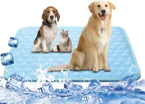 Upgraded Self-Cooling Mat for Dogs & Cats - Thicken Washable, Non-Toxic, Foldable & Non-Slip Dog Cooling mat Pet Cooling Pad for Indoor, Outdoor, Car Kids and Adults Use- Perfect for Summer