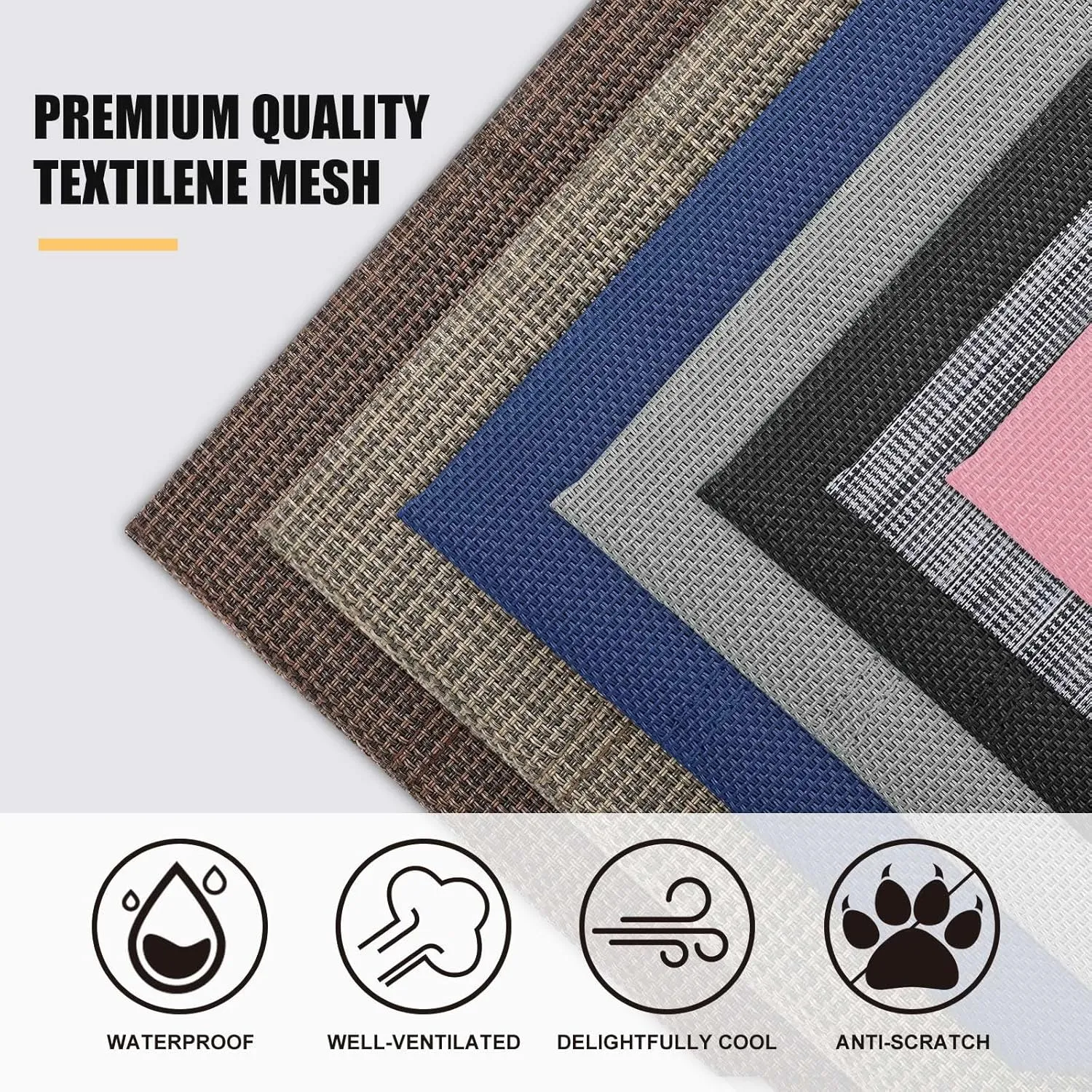 Veehoo Chew Proof Elevated Dog Bed - Cooling Raised Pet Cot - Rustless Aluminum Frame and Durable Textilene Mesh, Unique Designed No-Slip Feet for Indoor or Outdoor Use, Brown, X-Large, CWC2002