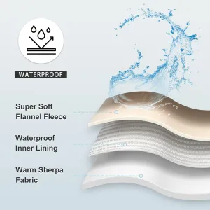 Waterproof Blanket for Bed Couch Sofa, Soft Liquid Pee Proof Pet Blanket for Dog Puppy Cat, Reversible Sherpa Fleece Furniture Protector (Dark Grey, 50x60 inches)