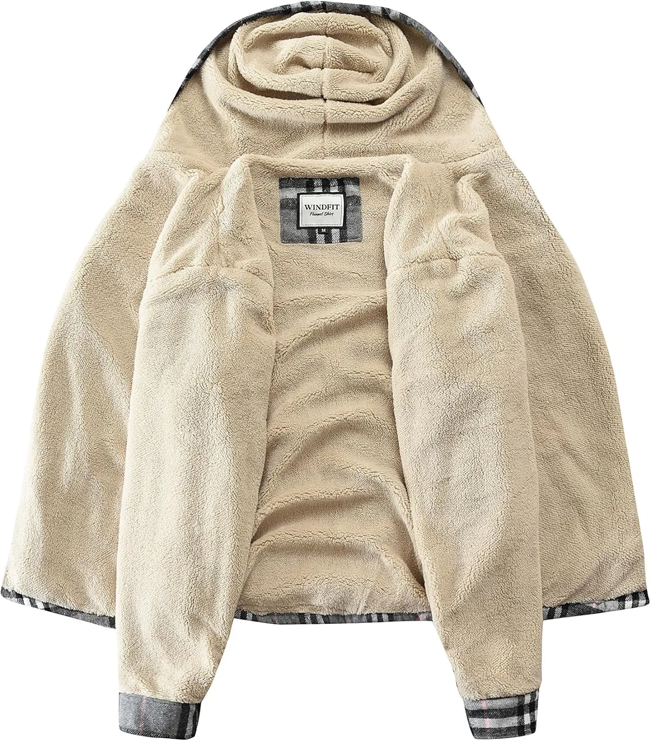 Women's Full Zip Fleece Flannel Jacket Plaid Sherpa Lined Jacket for Women