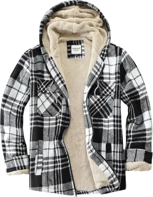 Women's Full Zip Fleece Flannel Jacket Plaid Sherpa Lined Jacket for Women