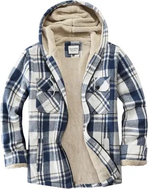 Women's Full Zip Fleece Flannel Jacket Plaid Sherpa Lined Jacket for Women