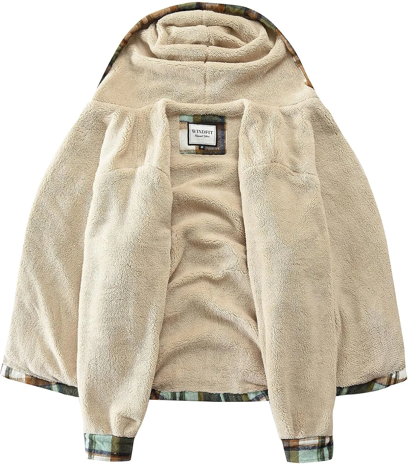 Women's Full Zip Fleece Flannel Jacket Plaid Sherpa Lined Jacket for Women