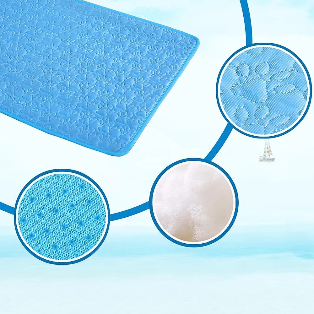 YOGURTCK Dog Cooling Mat, Soft Machine Washable Comfortable Silk for Dogs Cats Bed Cooling Pad, Keep Cool and Comfortable Summer Pet Supplies (M-23.62" x 19.68")