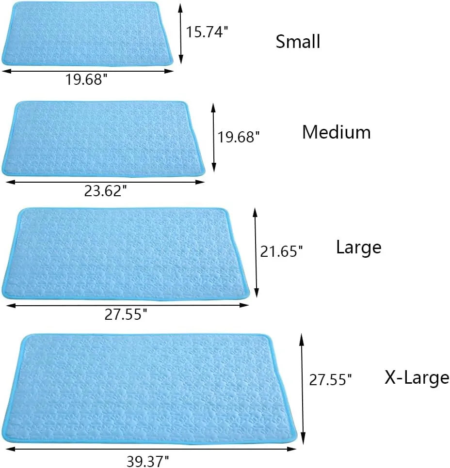 YOGURTCK Dog Cooling Mat, Soft Machine Washable Comfortable Silk for Dogs Cats Bed Cooling Pad, Keep Cool and Comfortable Summer Pet Supplies (M-23.62" x 19.68")